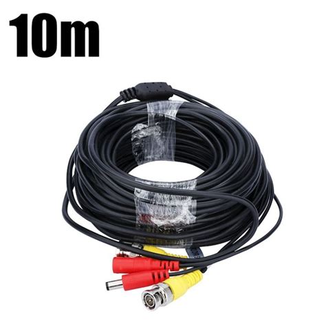 Premade Cable Black Color 10 Meters BNC Video Power Siamese Cable For