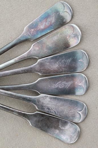 antique silver forks w/ script monogram, heavy antique hotel silver ...