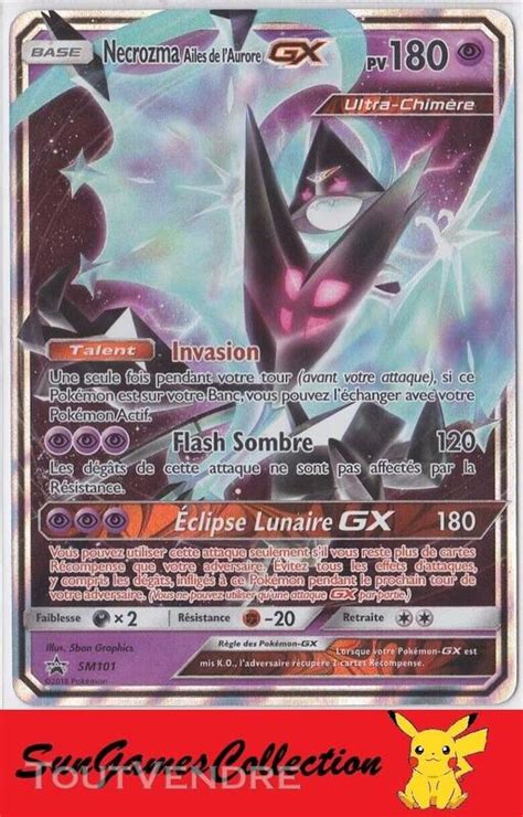 Carte Pokemon Necrozma Ailes De L Aurore Gx Promo Blackstar Fr Jus