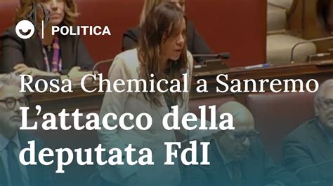 Sanremo Deputata FdI Contro Rosa Chemical Gender Fluid Al Festival