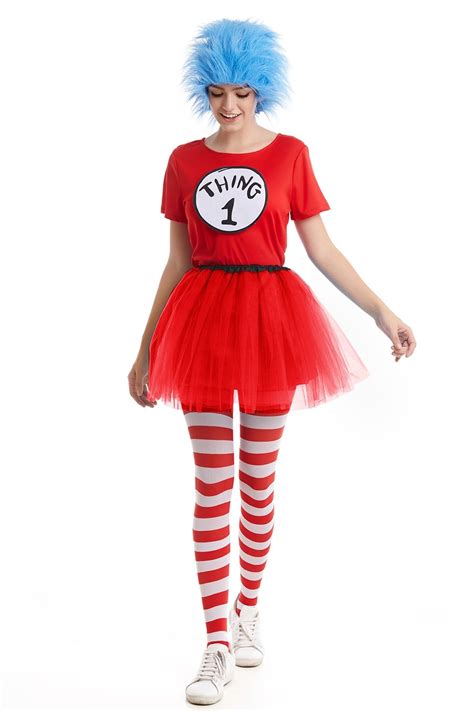 Ladies Red Dr Seuss Thing 1 Thing 2 Costume Set