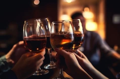 Premium Ai Image A Group Of People Toasting With Wine Glasses