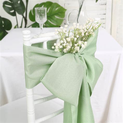 5 PCS 6 X 108 Sage Green Polyester Chair Sash Sage Green Wedding