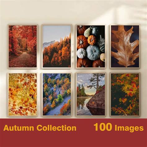 Set of 100 Fall Prints Fall Wall Art Autumn Gallery Wall Art Landscape ...