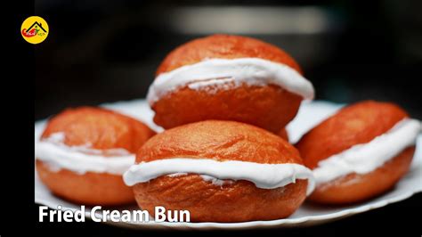 Bun Cream Bun Fried Cream Bun Eggless And Without Oven Soft Bun