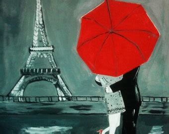 Red umbrella paris | Etsy