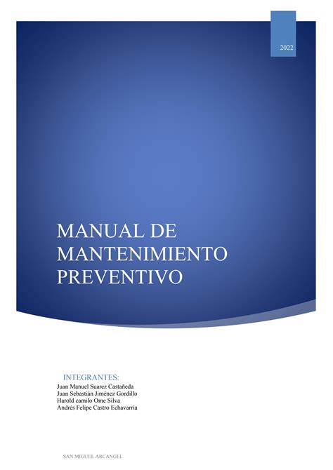 MANUAL MANTENIMIENTO PREVENTIVO 25 10 2022 By Juan Manuel Suarez