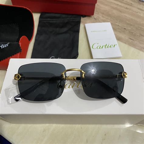 Cartier glasses- black/gold- brand new with box One... - Depop