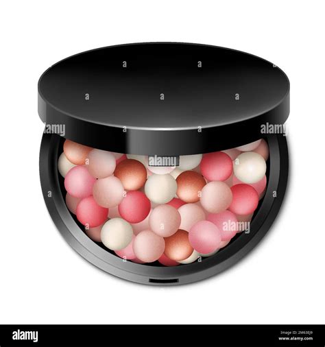 Blush Balls Powder Balls In Round Black Case With Mirror Colorful