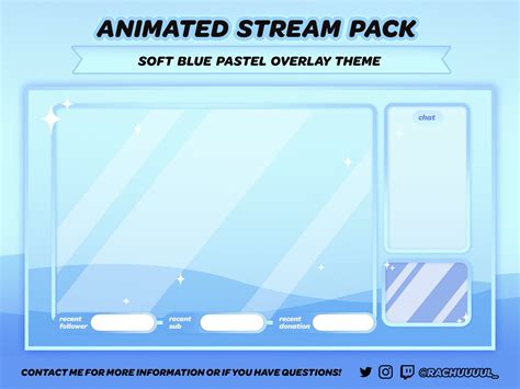 Soft Blue Pastel Minimalistic Twitch Overlays Panels And Animated