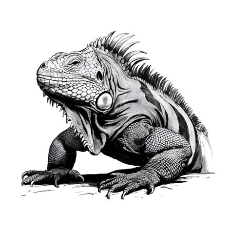 Premium Vector Iguana Vector Pencil Ink Sketch Drawing Black And