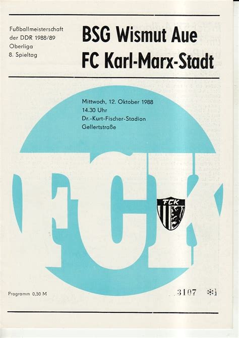 Ol Fc Karl Marx Stadt Bsg Wismut Aue Ebay