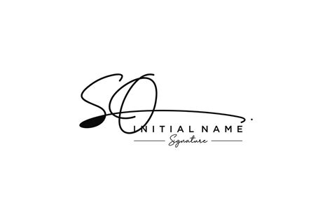 Initial So Signature Logo Template Vector Hand Drawn Calligraphy Lettering Vector Illustration