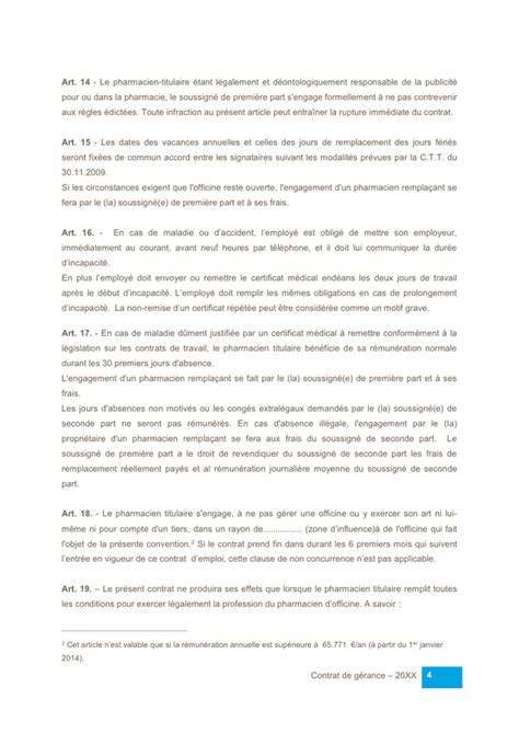 Contrat de gérance de durée déterminée DOC PDF page 4 sur 7