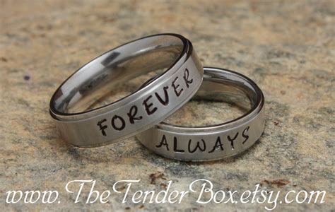 Forever Always Personalized Ring Wedding Band Couples Jewelry