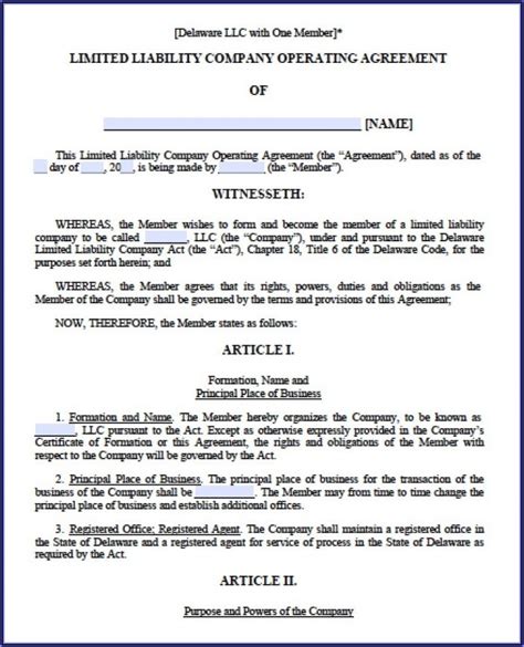 Michigan Llc Operating Agreement Template Free Template Resume