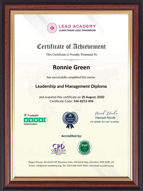 Endorsed Certificate Lead Academy