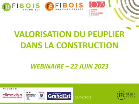 Fibois Grand Est Webinaire Valorisation Du Peuplier Dans Le B Timent