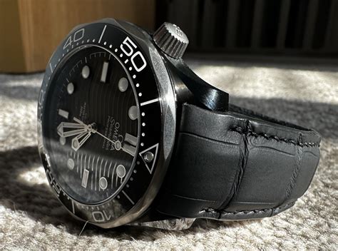 Supermatte Black Alligator Omega Seamaster Dangerous9straps