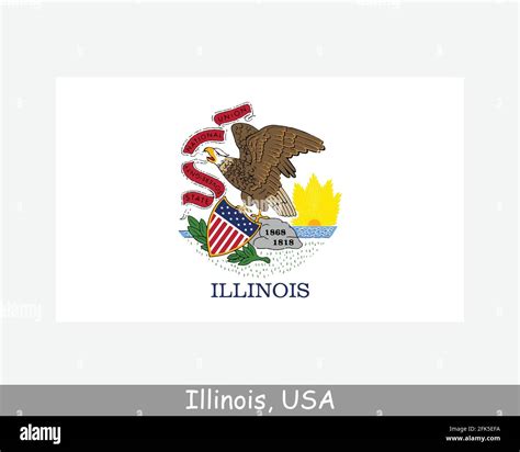 Illinois Usa State Flag Flag Of Il Usa Isolated On White Background