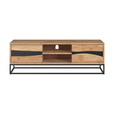 Meuble Tv En Bois D Acacia Massif Et Métal 140 Cm Rendez Vous Déco Mr Scandinave