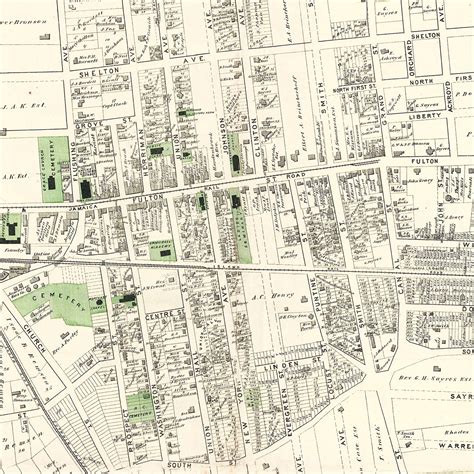 Vintage Map of Jamaica Queens, New York 1873 by Ted's Vintage Art