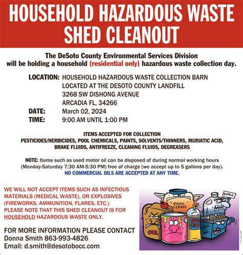 Household Hazardous Waste Shed Cleanout Desoto County Environmental