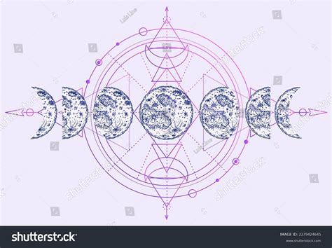 Modern Magic Witchcraft Card Moon Phases Stock Vector (Royalty Free ...