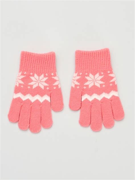 Guantes Con Estampado De Copos De Nieve Rosa Kiabi 4 50€