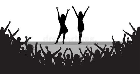 Celebrities on Scene, Cheerful People Audience, Silhouette. Stock ...