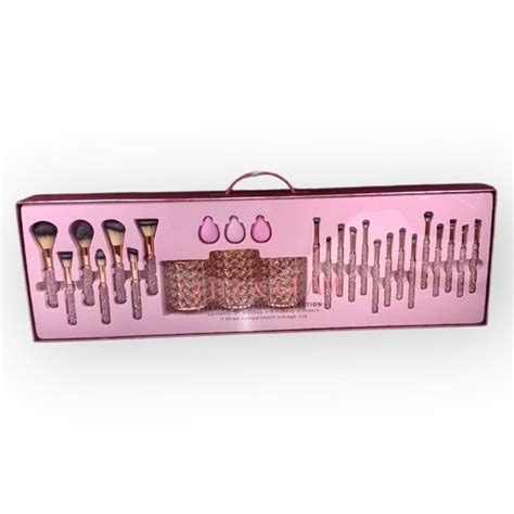 glitz glam pink bling rhinestone makeup brushes  piece set tiktok