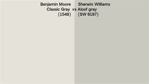 Benjamin Moore Classic Gray 1548 Vs Sherwin Williams Aloof Gray Sw 6197 Side By Side Comparison