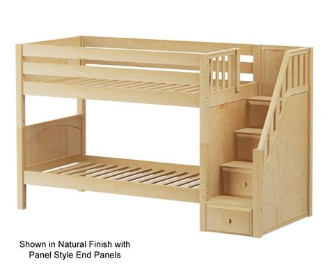 Maxtrix Bunk Bed with Stairs in Natural Wood | Shop Twin over Twin Bunk ...