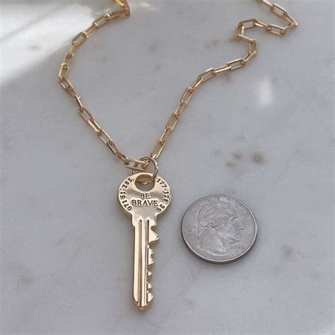 Gold Key Necklace Key Necklace Gold Pendant Gold Key Gold - Etsy