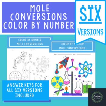 Mole Conversions Color By Number Six Versions Answer Keys Included