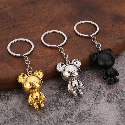 Exquisite Creative Zinc Alloy Violent Bear Keychain Exquisite Cute Car