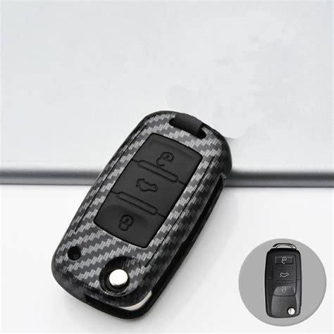 Funda De Fibra De Carbono Abs Para Llave De Coche Accesorios Para Vw