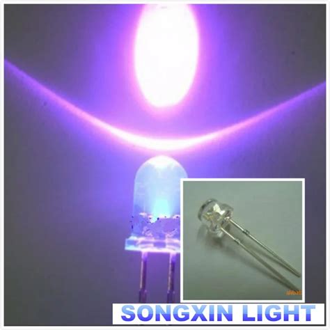 Pcs F Mm Round Ultra Violet Led Uv Light Nm Purple Lamp