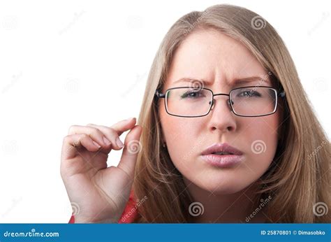 Woman With Poor Eyesight Stock Image Image Of Caucasian 25870801