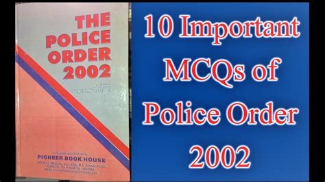 10 Important Mcqs Of Police Order 2002 For Police Exam Test Police