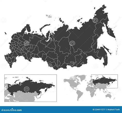 Russian Federation - Detailed Country Outline and Location on World Map ...