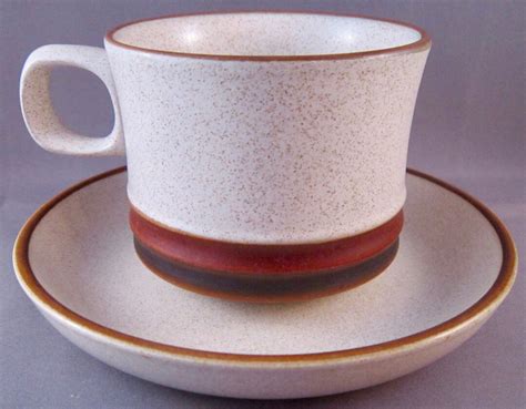 Denby Potters Wheel Rust Flat Coffee Cup And Saucer Vintage 1980 S