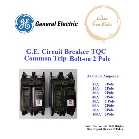 ๑๑GE Circuit Breaker TQC Common Trip Bolt On 2 Pole Shopee Philippines