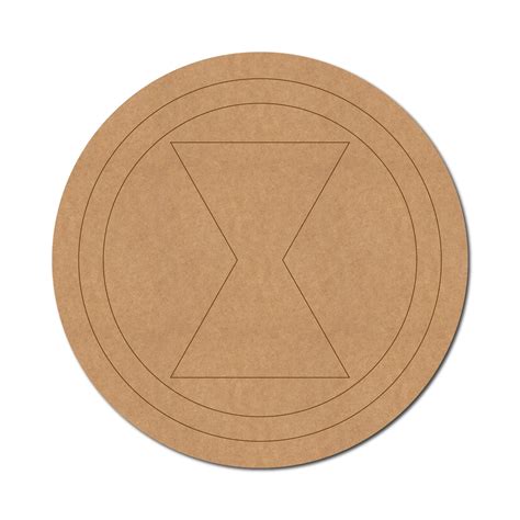 Black Widow Logo Marvel Avengers Pre Marked Round MDF Design 1 – Woodle ...