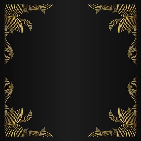 Premium Vector Luxury Black Background With Gold Floral Ornament