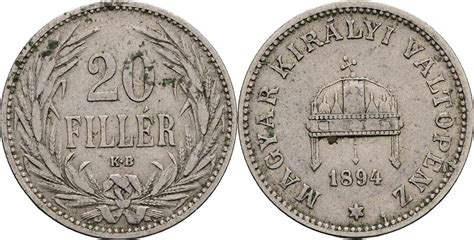 Österreich Kaiser Franz Joseph I 20 Filler 1894 KB Kremnitz MA Shops