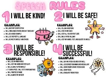 speech rules  sheet  duckie speech tpt