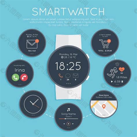 圆形智能手表界面矢量素材下载网页ui素材免费下载 图片编号 8775437 六图网