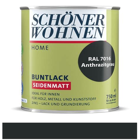 Schöner Wohnen Home Buntlack Anthrazitgrau RAL 7016 seidenmatt 750 ml