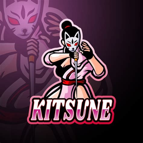 Premium Vector Kitsune Esport Logo Mascot